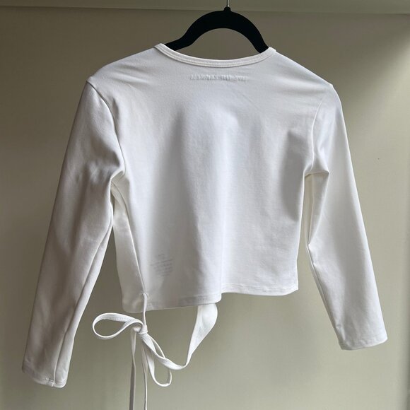 Live The Process White Wrap Crop Top - Picture 2 of 3